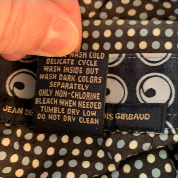 Marithe Francois Girbaud Polka Dot Flip Cuff Casual Shirt Mens XL Blue Y2K - Picture 7 of 7